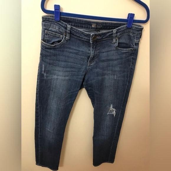 Kut from the kloth catherine womens cotton boyfriend distressed jeans size 10 - Picture 7 of 15